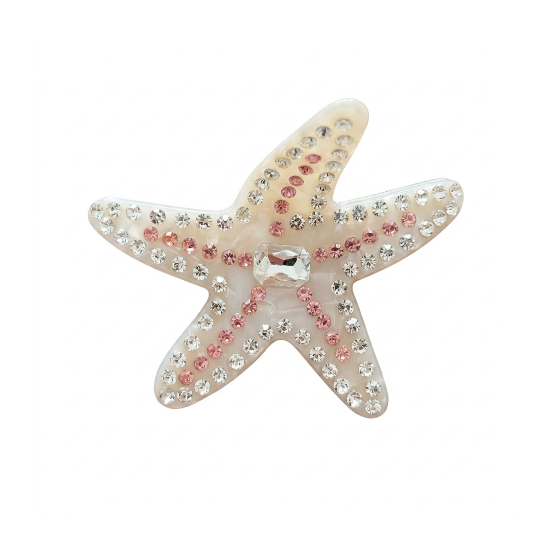 WHITE STARFISH HAIRCLIP