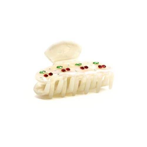 CHERRY POP HAIRCLIP IN WHITE