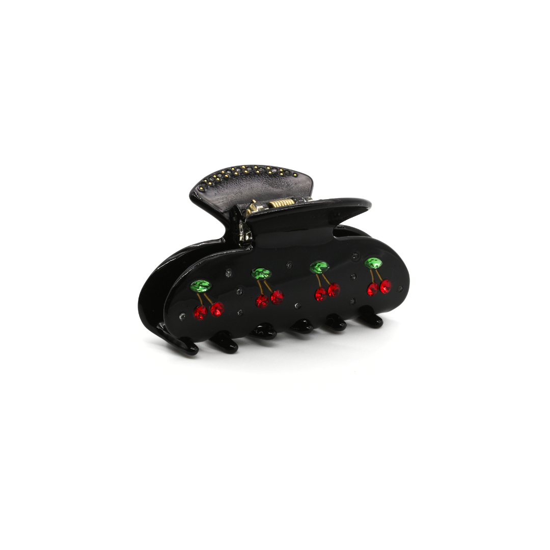 CHERRY POP HAIRCLIP IN BLACK